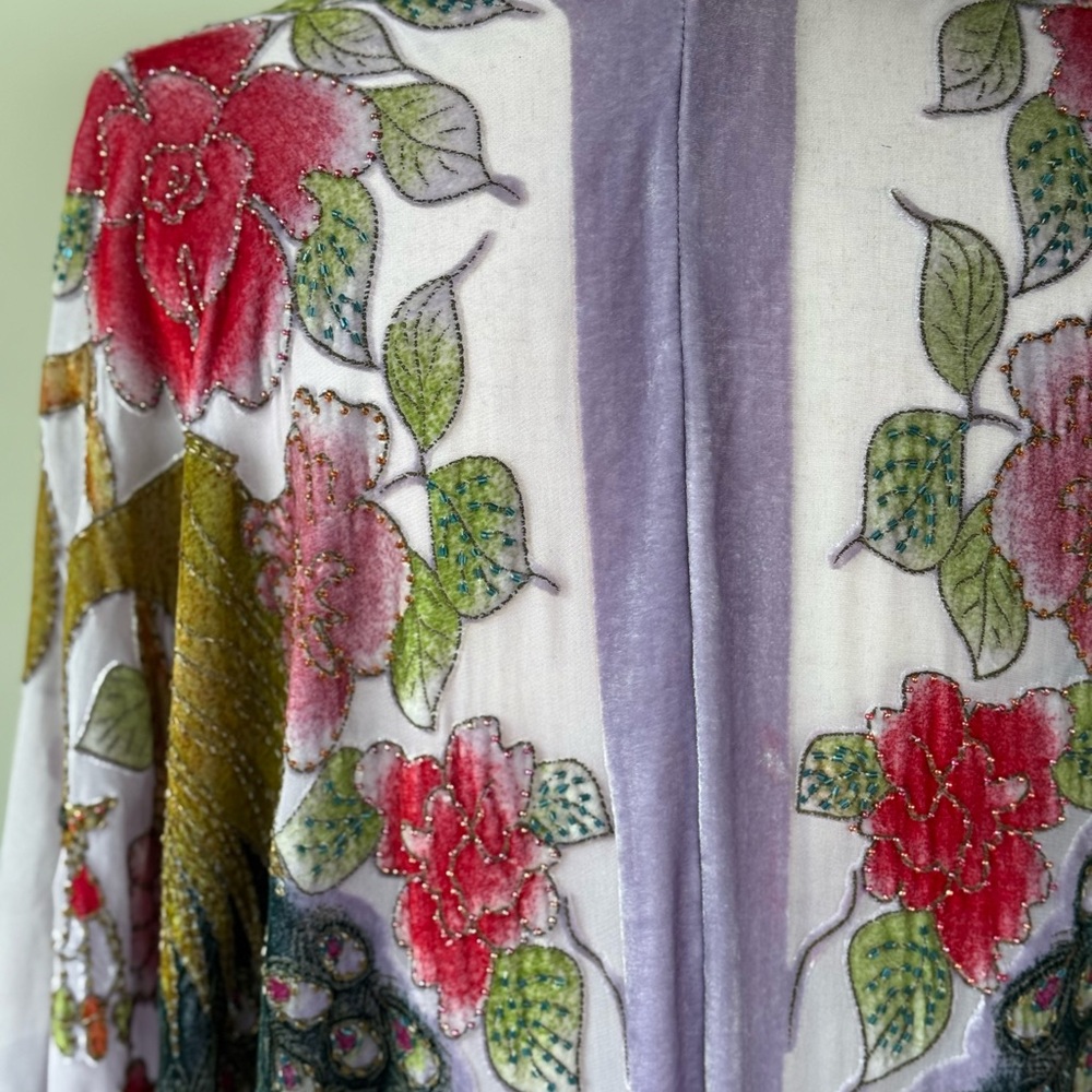 Floral Kimono with Fringe - Picture 8 of 14